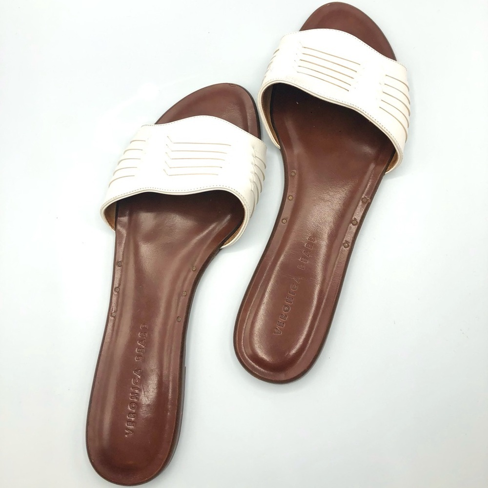 Veronica Beard Faven Huarache Slide Sandal White - Picture 9 of 13